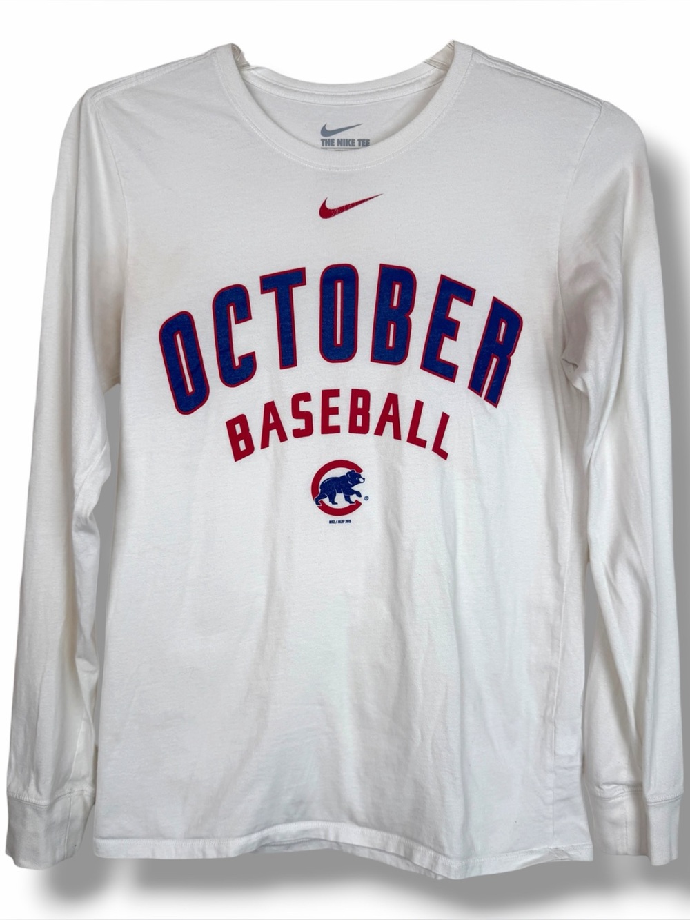 Nike Dri-Fit October Baseball Chicago Cubs Long Sleeve T-Shirt size Small Men’s - Picture 1 of 5